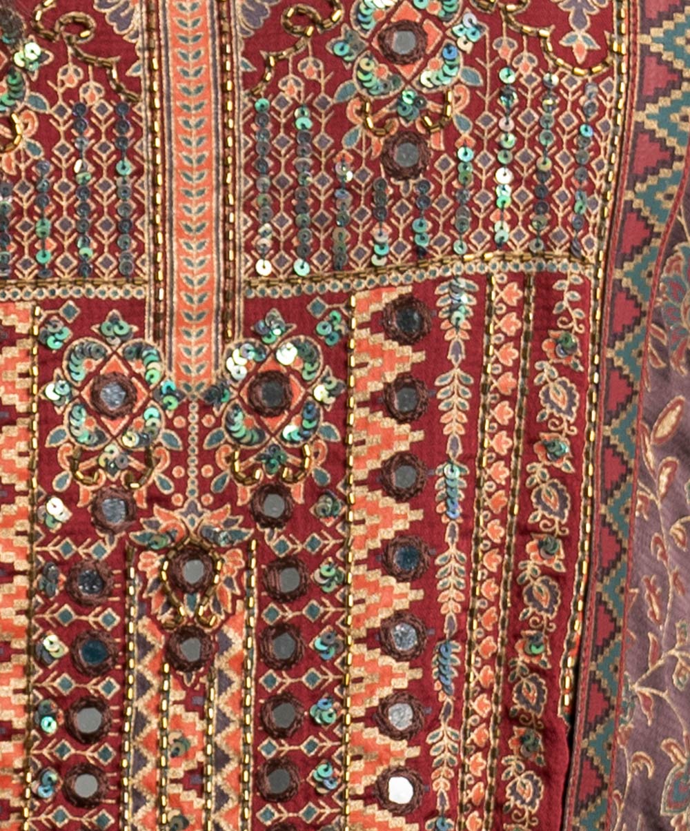 Maroon Combo Tunic with Shrug image 2