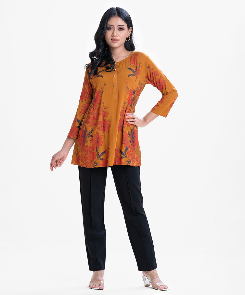 Women's Brown A-line Short Tunic image 0