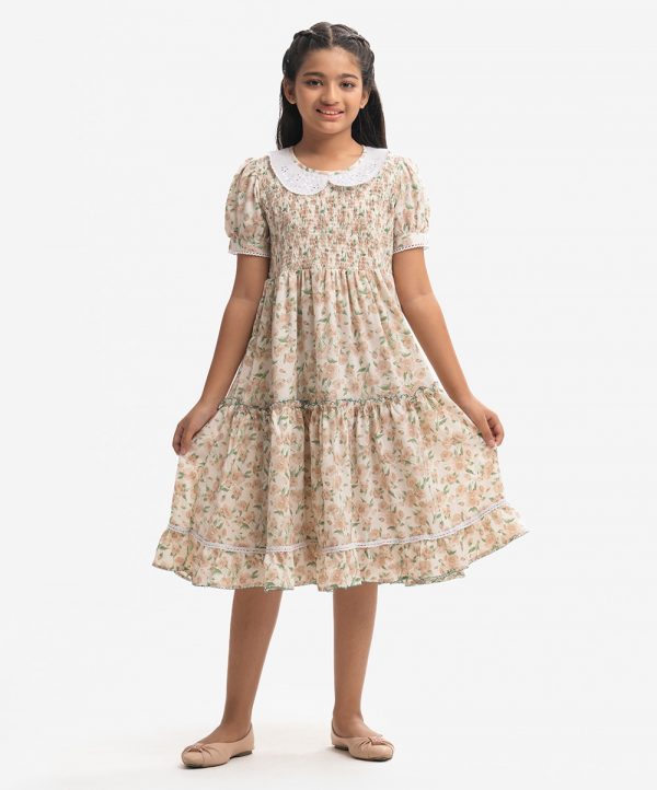 Printed Georgette Tiered Patterned Frock