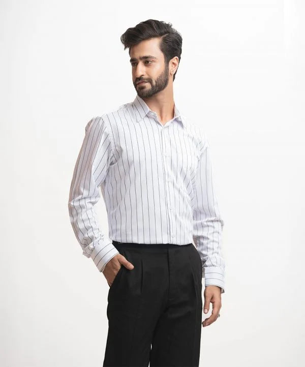 White Premium Cotton Blended Long Sleeve B.Formal Shirt