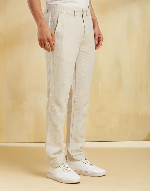 Natural Linen Slim Fit Regular Pants
