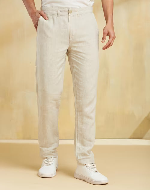Natural Linen Slim Fit Regular Pants