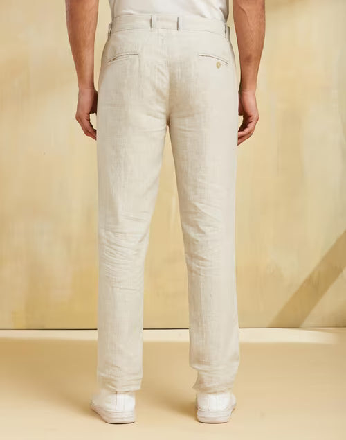 Natural Linen Slim Fit Regular Pants