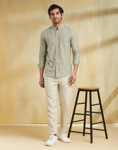 Natural Linen Slim Fit Regular Pants