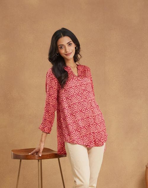 Pink Rayon Blend Tunic