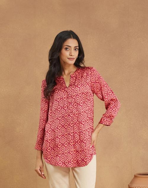 Pink Rayon Blend Tunic