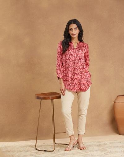 Pink Rayon Blend Tunic