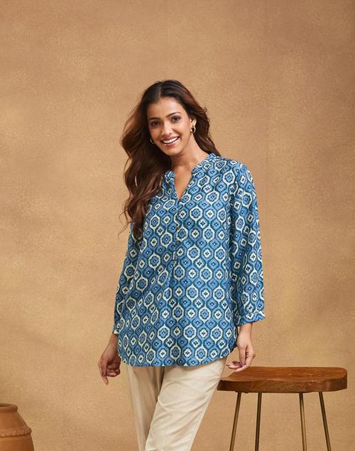 Green Rayon Blend Tunic