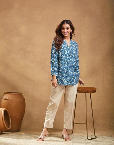 Green Rayon Blend Tunic