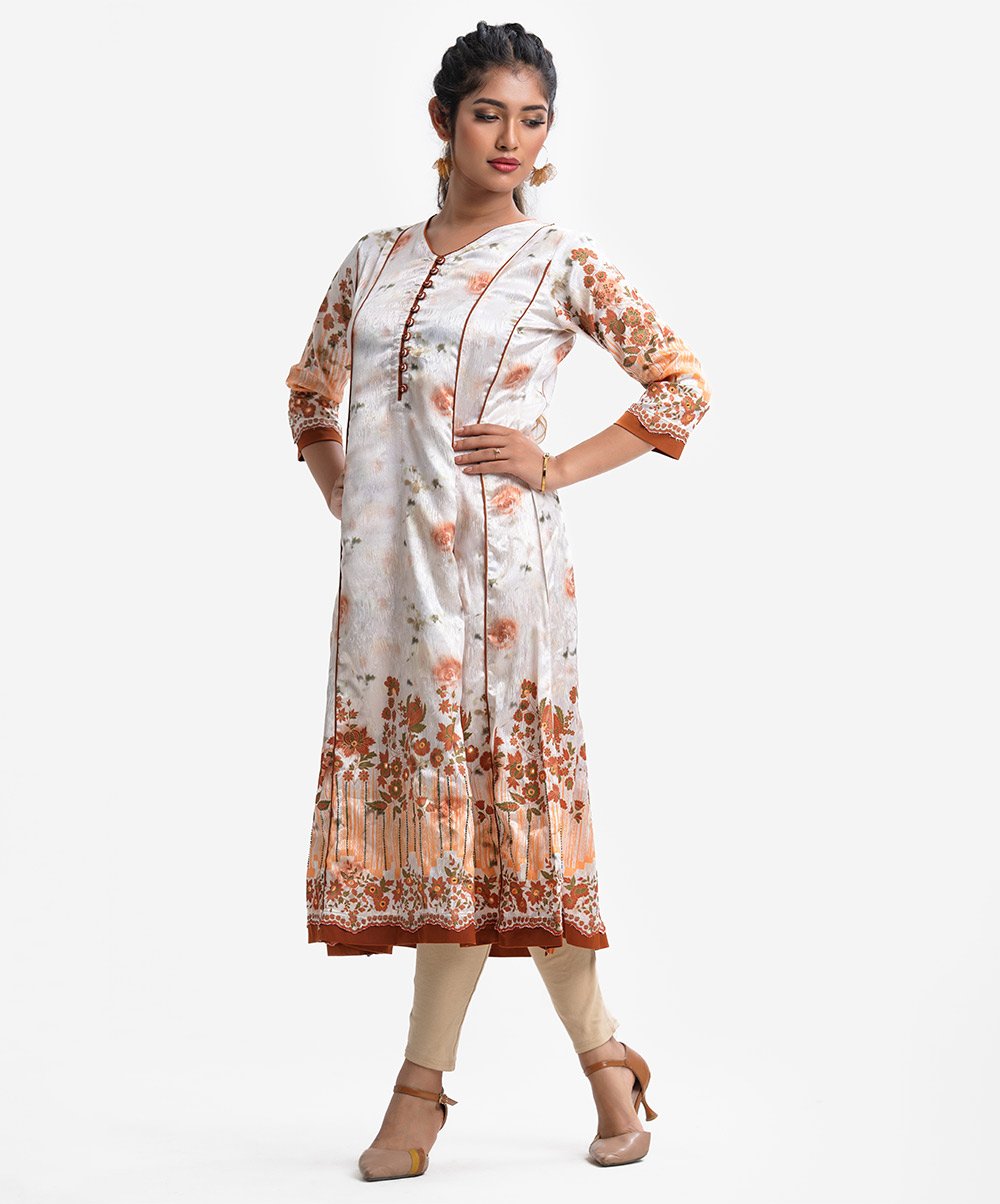 Off-white Jacquard A-line Long Tunic