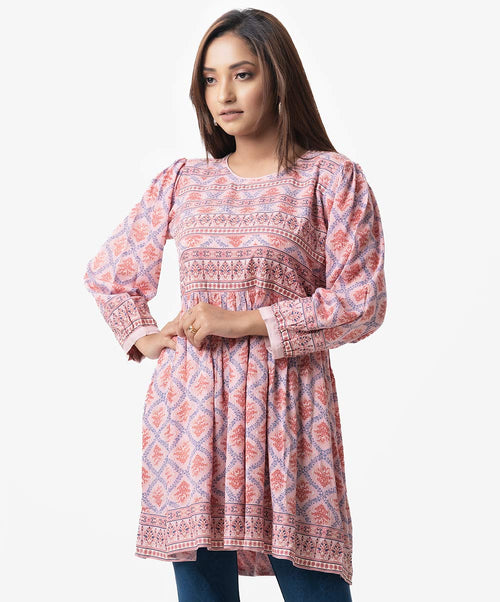 Bohemian Printed Flared Tunic image 1