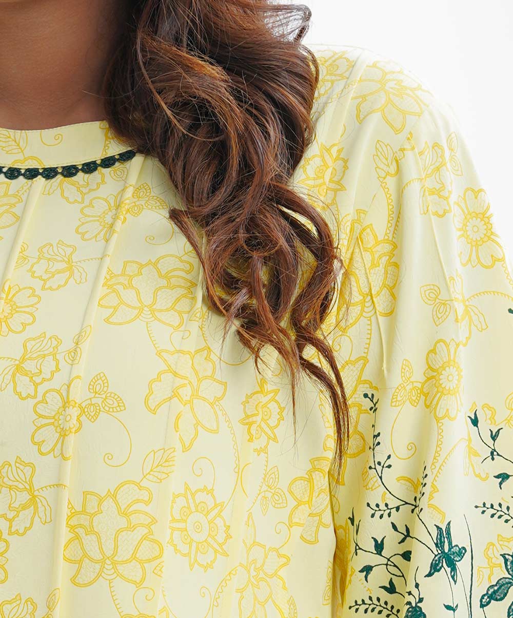 Women's Printed Yellow Tent Style Tunic image 3
