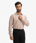 Beige Bamboo Blended Long Sleeve Formal Shirt
