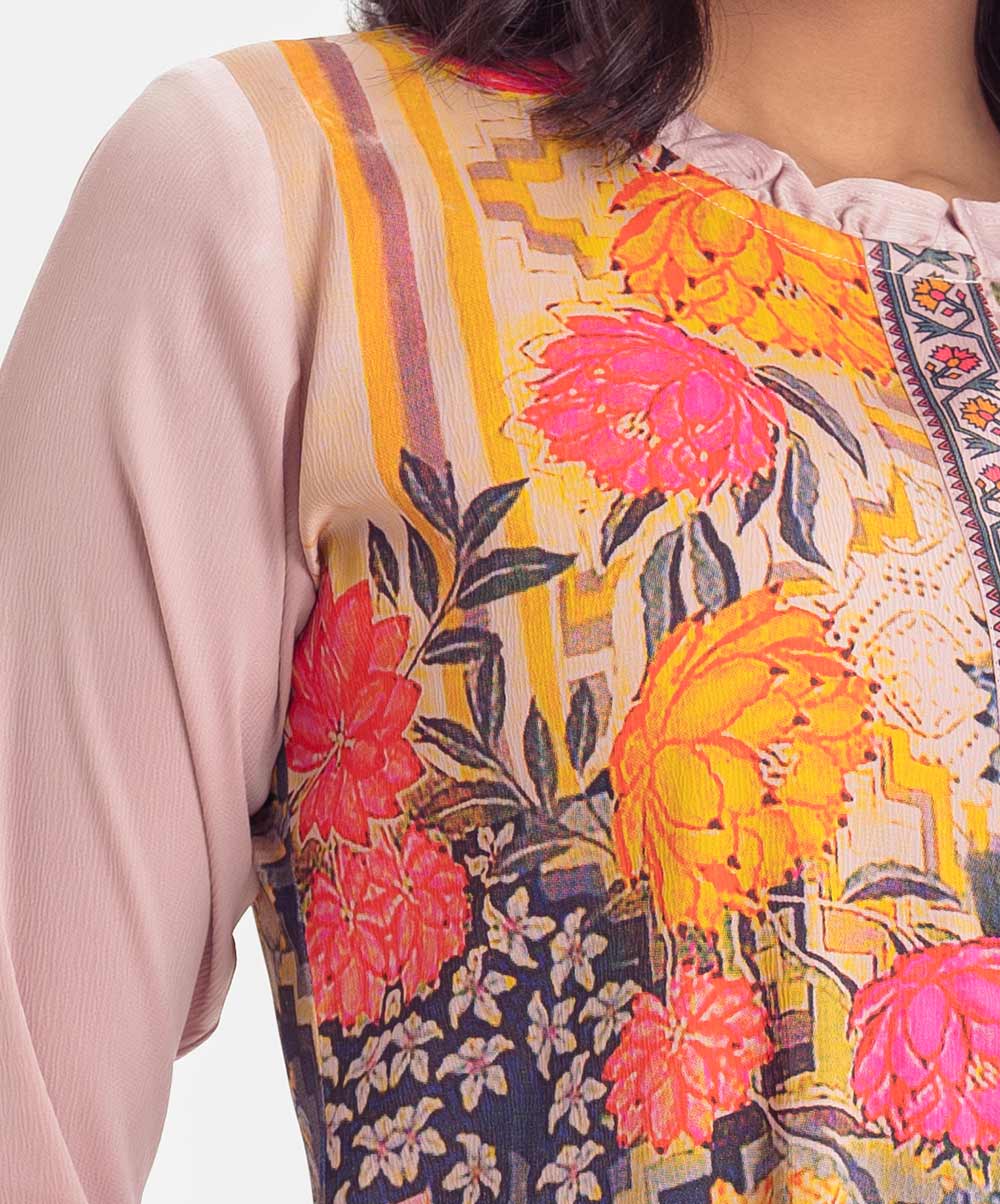 Printed Pink A-line Ladies Shirt image 2