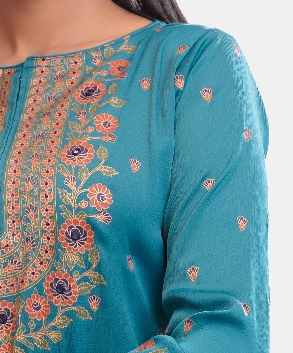 Women's Blue Straight Salwar Kameez image 3