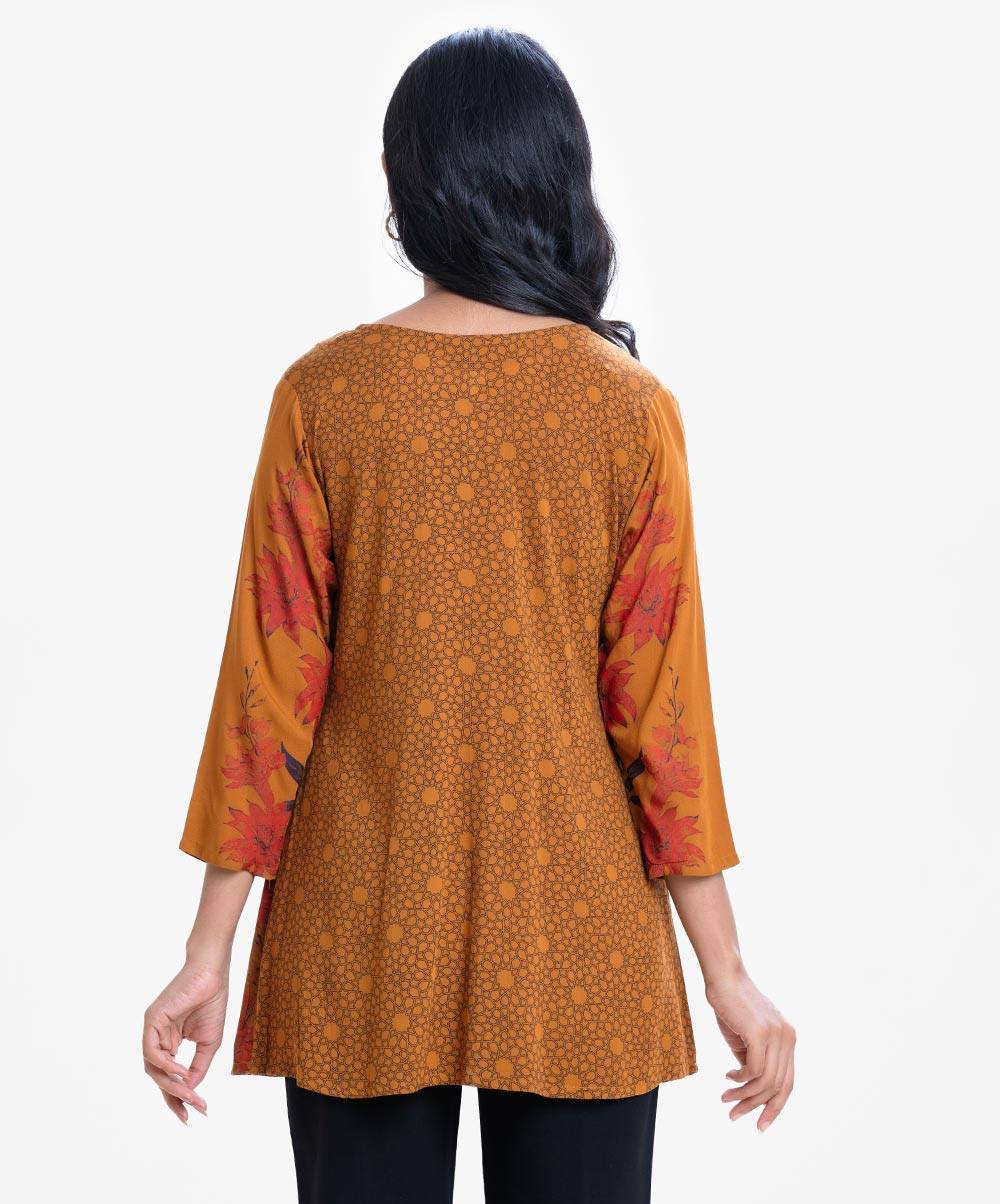 Women's Brown A-line Short Tunic image 4