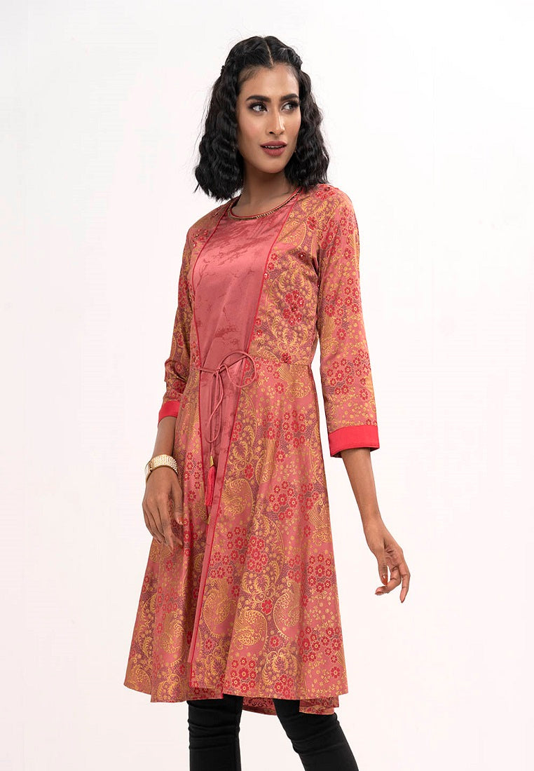 Peach Crepe rock Style Tunic image 0