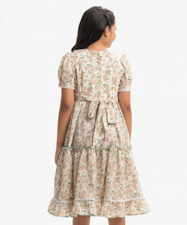 Printed Georgette Tiered Patterned Frock