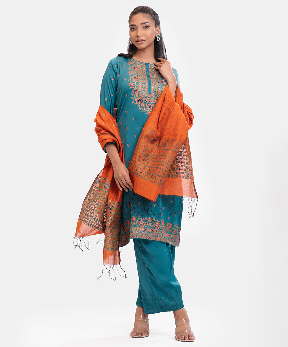 Women's Blue Straight Salwar Kameez image 0