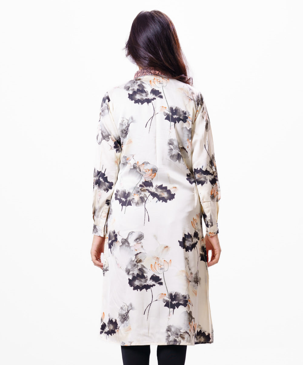 Floral Brush Paint Printed Formal Tunic image 3