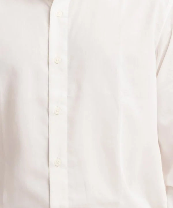 White Rayon Long Sleeve Formal Shirt