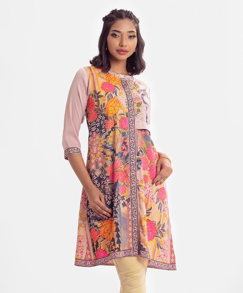 Printed Pink A-line Ladies Shirt image 0