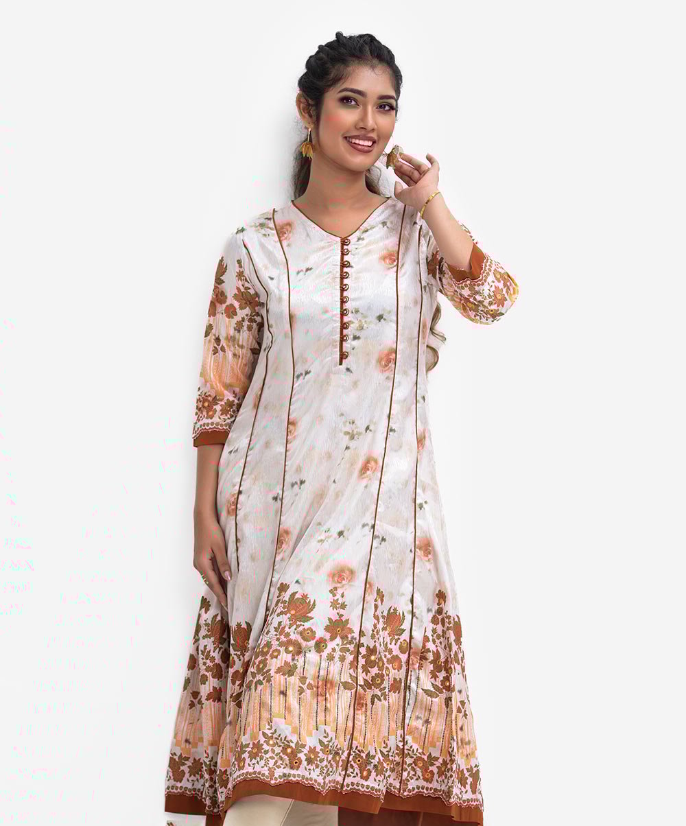 Off-white Jacquard A-line Long Tunic