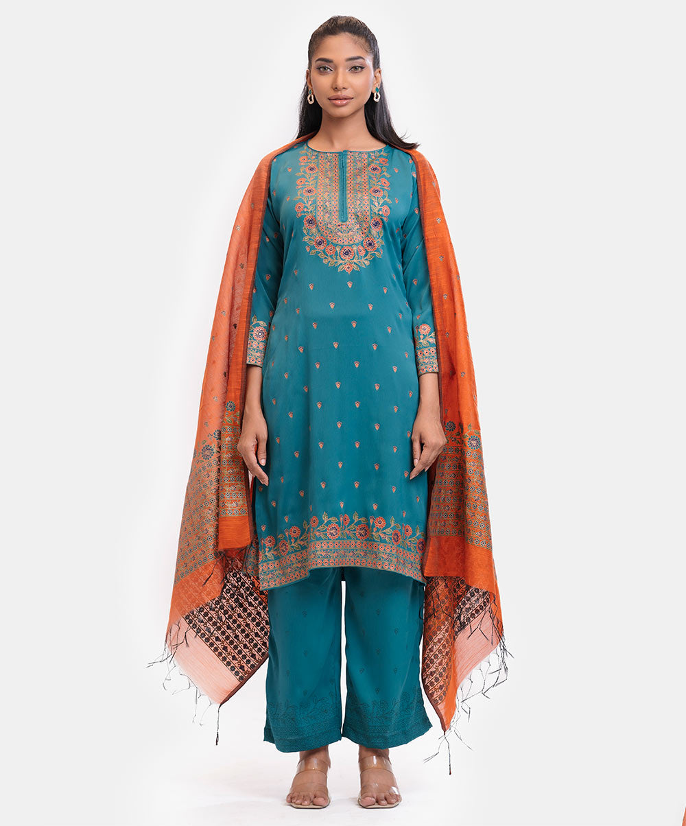 Women's Blue Straight Salwar Kameez image 1