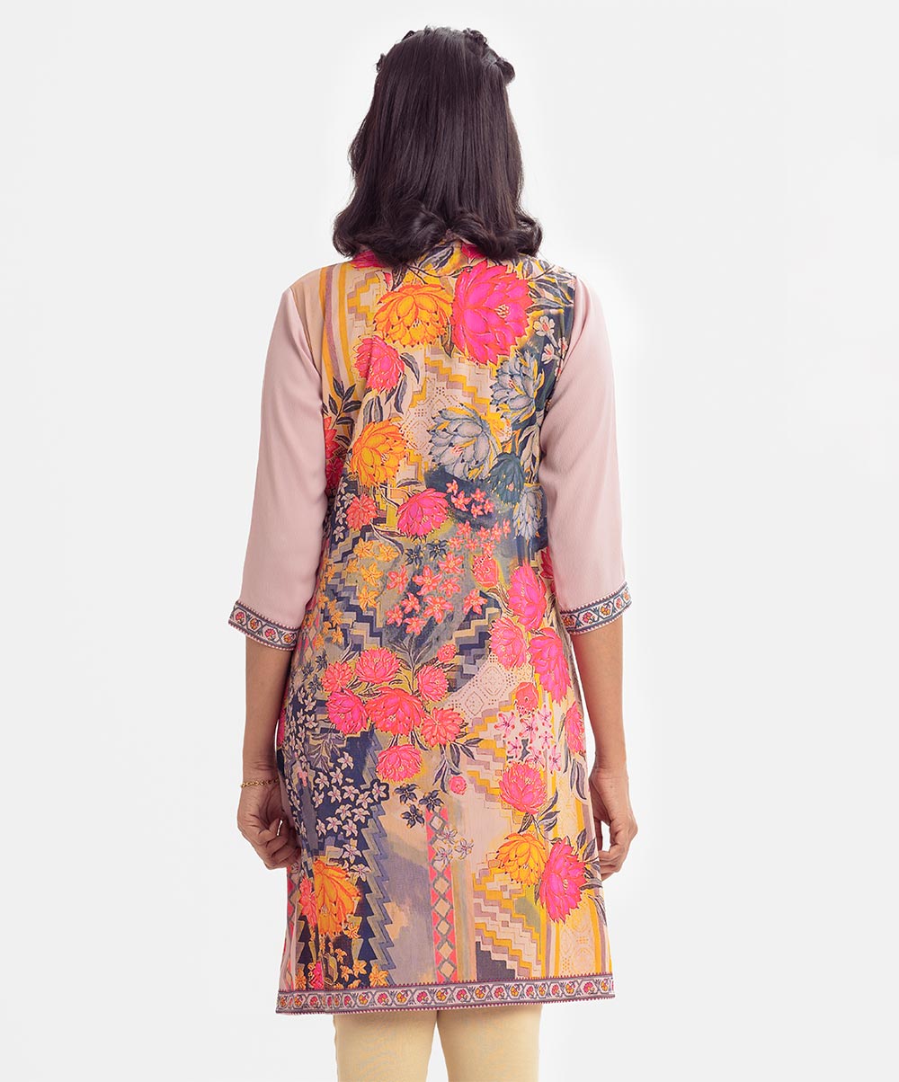 Printed Pink A-line Ladies Shirt image 3