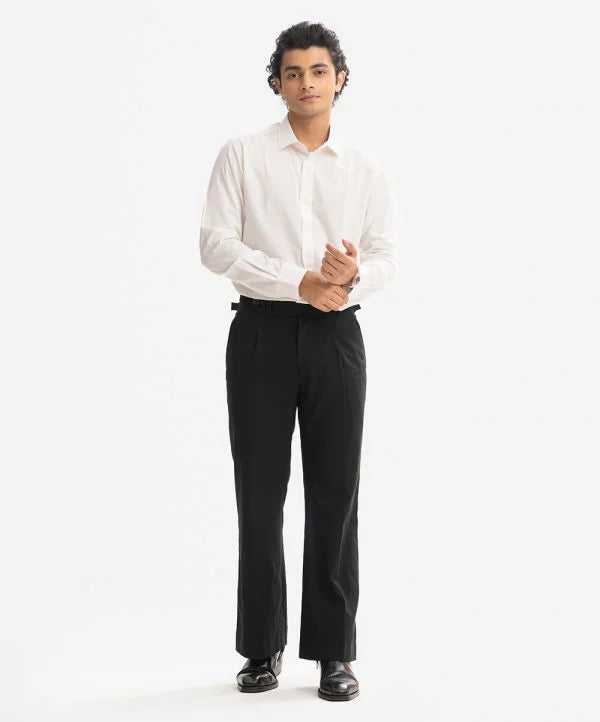 White Rayon Long Sleeve Formal Shirt