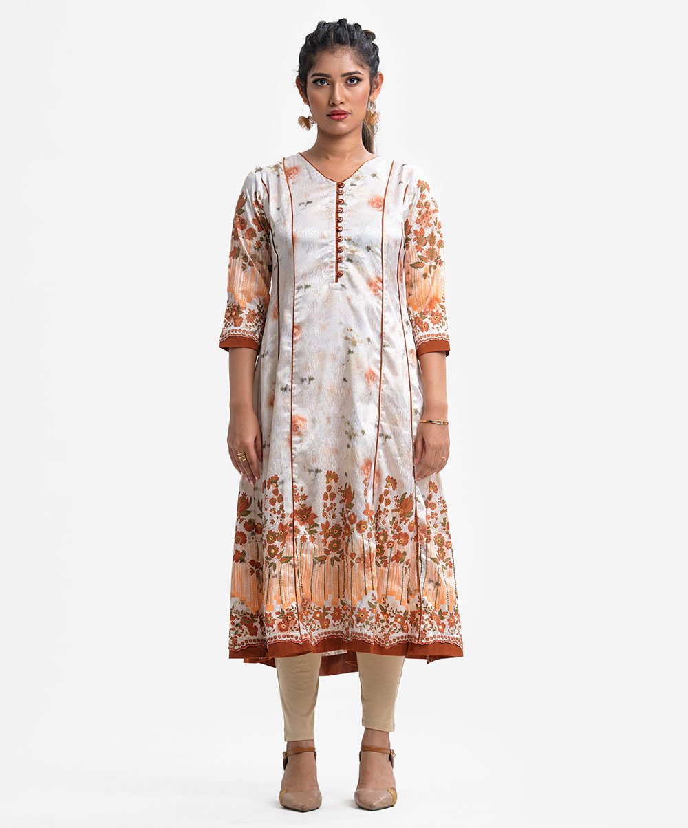 Off-white Jacquard A-line Long Tunic