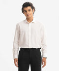 White Rayon Long Sleeve Formal Shirt